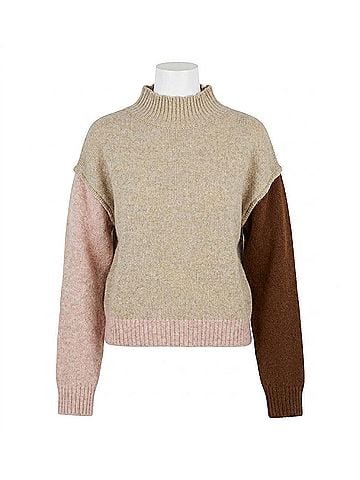 Central Park West Olivia Ruffle Turtleneck Sweater in Lt Pk (view 1)