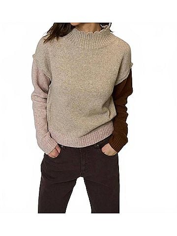 Central Park West Olivia Ruffle Turtleneck Sweater in Lt Pk (view 2)