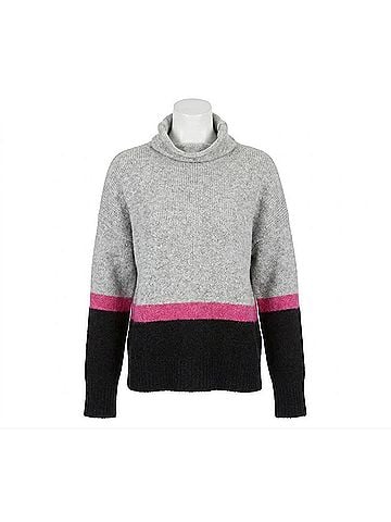 Karen Kane Ginerva Colorblock Sweater in Gray, Hot Pink, Black (view 1)