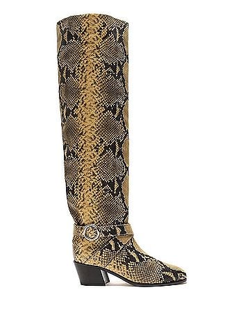 Jimmy Choo Women's Beca 45Mm Snake Print Boots in Yellow (view 1)