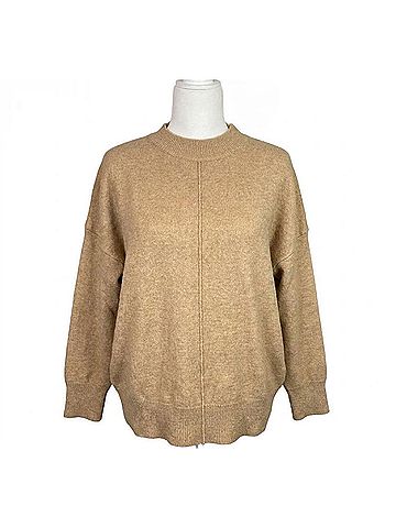 Blu Pepper Front Seam Sweater in Taupe (view 1)