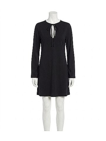 Susana Monaco Bell Sleeve Keyhole Tie Dress in Black (view 1)