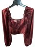 Shein Animal Print Red Short Sleeve Blouse Size XS - photo 1