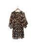 Ganni 100% Polyester Leopard Print Tan Black Casual Dress Size XS - photo 2
