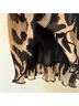 Ganni 100% Polyester Leopard Print Tan Black Casual Dress Size XS - photo 6