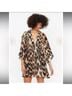 Ganni 100% Polyester Leopard Print Tan Black Casual Dress Size XS - photo 4