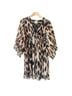 Ganni 100% Polyester Leopard Print Tan Black Casual Dress Size XS - photo 3