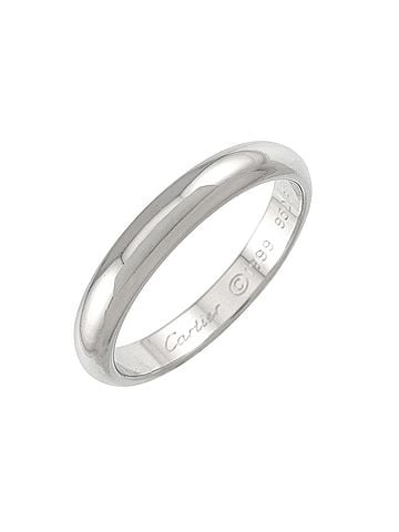Cartier Cartier 1895 Classic Band Ring #58, 3.3mm wide, Platinum. (view 1)