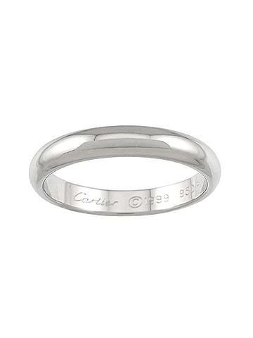 Cartier Cartier 1895 Classic Band Ring #58, 3.3mm wide, Platinum. (view 2)