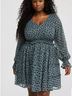 Torrid 99% Polyester 1% Other 100% Polyester Floral Blue Black Casual Dress Size 2X - photo 3