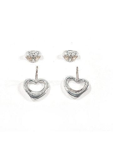 Tiffany & Co. TIFFANY&Co. Tiffany Open Heart Elsa Peretti Earrings, Sterling Silver 925, Silver, Women's (view 2)