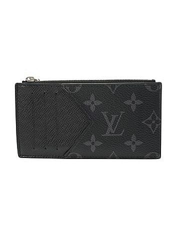 Louis Vuitton LOUIS VUITTON Louis Vuitton Taigarama Eclipse Coin Card Holder Noir M30271 Men's Leather Monogram Canvas Wallet/Coin Case AB Rank Used Ginzo (view 1)
