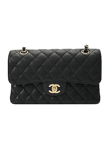 Chanel CHANEL Matelassé Chain Shoulder Bag, 23cm, Double Flap, Black, A01113, Women's, Caviar Leather, A Rank, Used, Ginzo (view 2)
