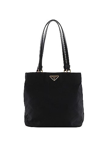 Prada Prada tote bag, nylon, black, A5 size, magnetic closure, women's. (view 1)