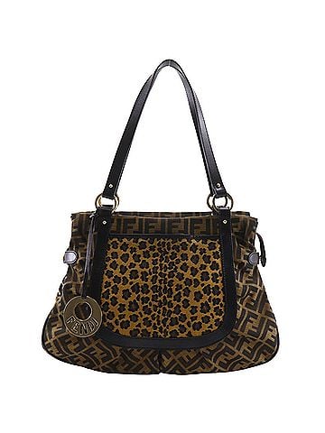 Fendi Fendi Zucca Leopard Tote Bag 8BH629 Nylon Canvas Brown A4 Size Women's (view 1)