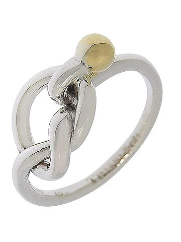 Tiffany & Co. Tiffany & Co. Love Knot Ring, Sterling Silver 925 x 18K Yellow Gold, Approx. 2.9g, Women's. (view 1)