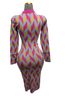 Blanco Chevron-herringbone Multi Color Yellow Purple Cocktail Dress Size M - photo 2