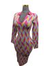 Blanco Chevron-herringbone Multi Color Yellow Purple Cocktail Dress Size M - photo 1