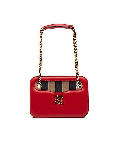 Fendi Calfskin Vitello King Nubuck Pequin Karligraphy Pocket Shoulder Bag (view 1)