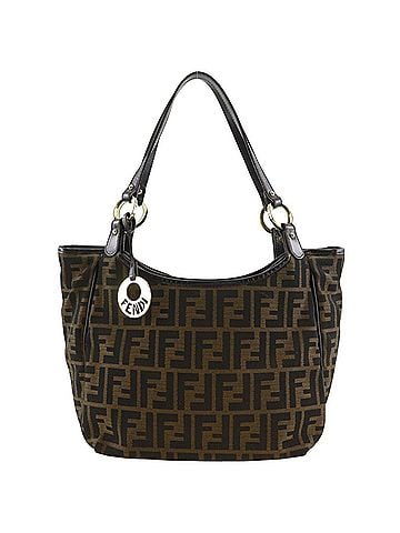Fendi Fendi Zucca Tote Bag, Nylon Canvas, Brown, A5 Size, Women's (view 1)