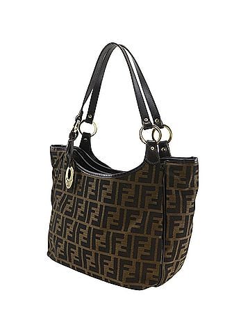 Fendi Fendi Zucca Tote Bag, Nylon Canvas, Brown, A5 Size, Women's (view 2)