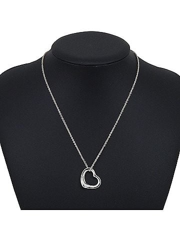 Tiffany & Co. Tiffany & Co. Open Heart Necklace, Elsa Peretti design, Sterling Silver 925, shape, approx. 6.7g, Women's. (view 2)