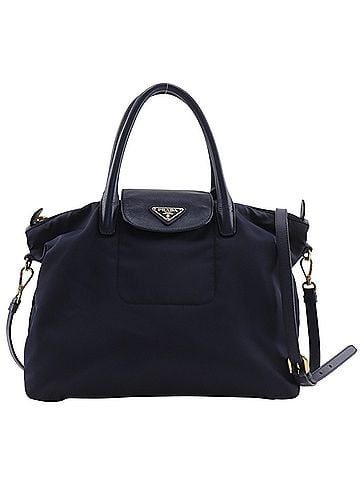 Prada Prada PRADA 2-Way Shoulder Handbag, Nylon, Navy, 2-Way, A5 Size, Shoulder, Women's (view 1)
