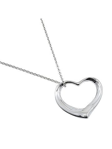 Tiffany & Co. Tiffany & Co. Open Heart Necklace, Elsa Peretti, Sterling Silver 925, Approx. 8.8g, Women's. (view 1)