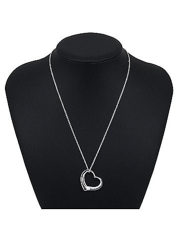 Tiffany & Co. Tiffany & Co. Open Heart Necklace, Elsa Peretti, Sterling Silver 925, Approx. 8.8g, Women's. (view 2)