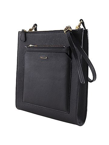 Bally Bally BALLY Shoulder Bag, Leather, Black, A5 Size, Open, Women's (view 2)