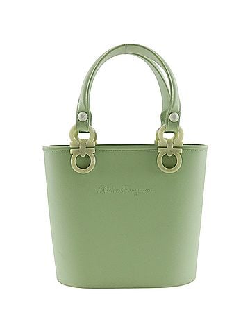 Salvatore Ferragamo Salvatore Ferragamo Gancini Handbag 21 7144 Rubber Pastel Green Open Women's (view 1)