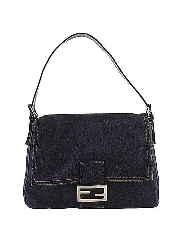 Fendi Fendi Mamma Bucket Shoulder Bag, Denim, Navy, A5 Size, Magnetic Closure, Women's (view 1)