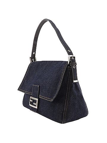 Fendi Fendi Mamma Bucket Shoulder Bag, Denim, Navy, A5 Size, Magnetic Closure, Women's (view 2)
