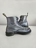 Dr. Martens 100% Leather Solid Silver Black Boots Size 9 - photo 3