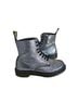 Dr. Martens 100% Leather Solid Silver Black Boots Size 9 - photo 2