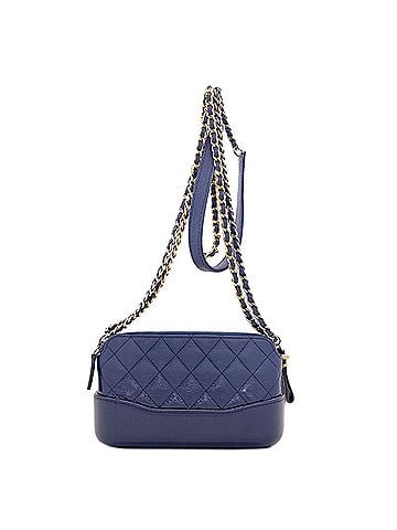 Chanel Chanel Gabrielle de Shoulder Bag, Gold and Silver Hardware, Calfskin, Women's. (view 2)