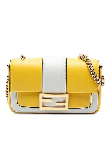 Fendi Mini Bicolor Nappa Apolo Chain Baguette Shoulder Bag (view 1)