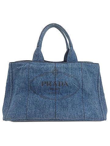 Prada Prada B1872B Canapa Handbag Denim Women's PRADA (view 1)