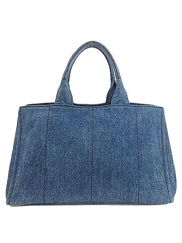 Prada Prada B1872B Canapa Handbag Denim Women's PRADA (view 2)