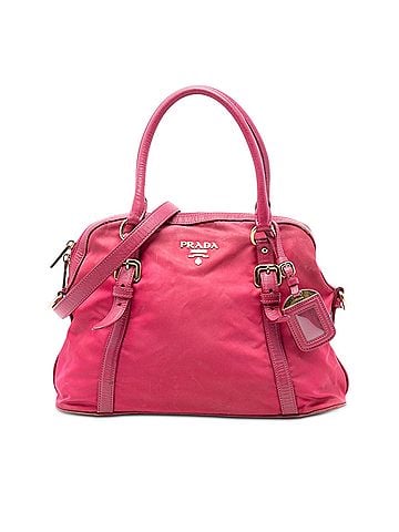 Prada Saffiano Trimmed Tessuto Dome Satchel (view 1)