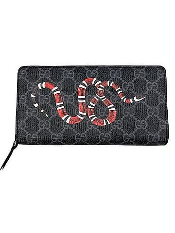 Gucci GUCCI GG Supreme Long Wallet, Snake Pattern, 451273, Round (view 1)