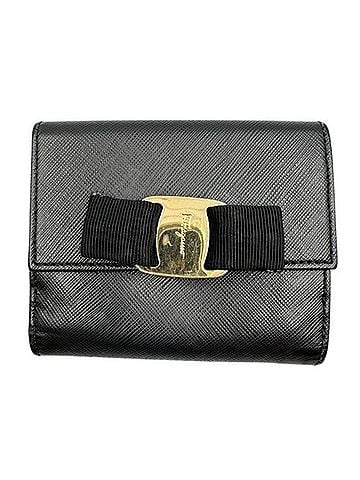 Salvatore Ferragamo Salvatore Ferragamo FERRAGAMO Vara folding wallet, black with ribbon. (view 1)