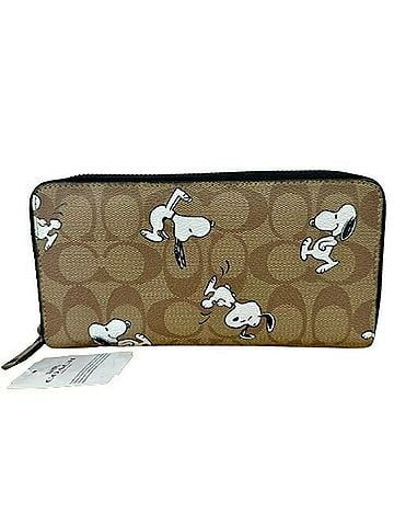 Coach COACH × PEANUTS Coach Snoopy Signature C4327 Long Wallet Leather Women's (view 1)
