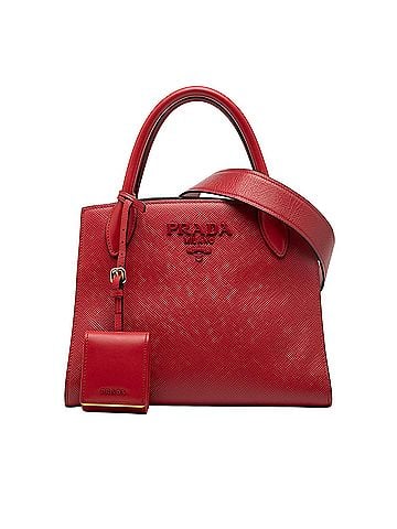 Prada Small Saffiano Cuir Monochrome Top Handle Tote (view 1)
