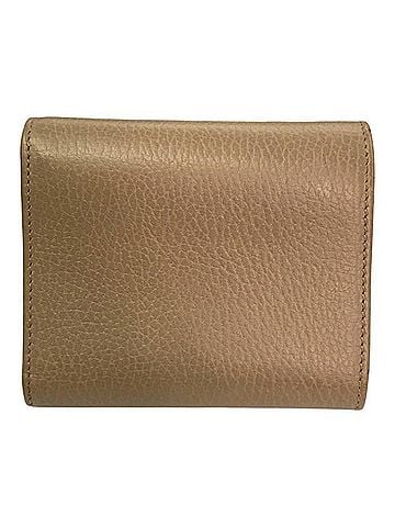 Gucci GUCCI GG Marmont Women's Tri-fold Leather Wallet, Beige, 546584 (view 2)