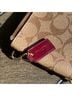 Coach 100% Leather Tan Red Leather Wallet One size - photo 7