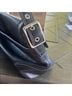 Coach 100% Leather Solid Black Silver Hobo One size - photo 5