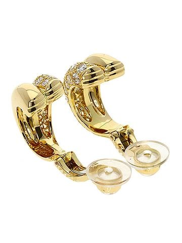 Cartier Cartier Vintage Pavé Diamond Earrings 18K Yellow Gold Women's CARTIER (view 2)
