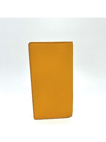 Louis Vuitton LOUIS VUITTON M81811 LV Aerogram Portefeuille Brazza NM Wallet, Long Taurillon Leather, Women's, Saffron Orange (view 2)