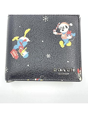 Coach COACH x Disney CM236 Holiday Print Compact Wallet, Black, R-D, Coach (view 1)